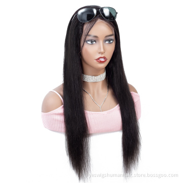 Ready To Ship Straight Malaysian Human Hair Lace Frontal Wig Pre Plucked 13X4 13X6 Transparent Lace Wigs Large Stock Wholesale